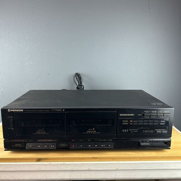 Vintage PIONEER Stereo Dual Cassette Deck Model CT-W430 Dolby HX Pro Tested - Picture 1 of 8